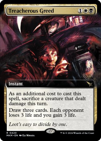 (420) Magic The Gathering Murders at Karlov Manor: Extras Single: Treacherous Greed Holo Rare