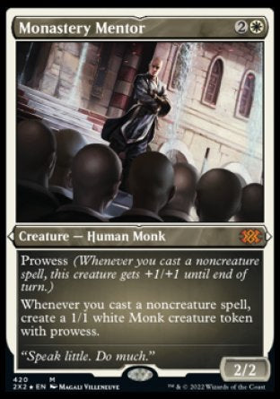 (420) Magic The Gathering Double Masters 2022: Extras Single: Monastery Mentor  Mythic