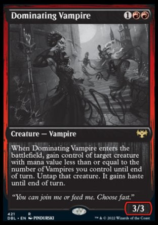 (421) Magic The Gathering Innistrad: Double Feature Single: Dominating Vampire Holo Rare