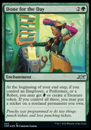 (422) Magic The Gathering Unfinity: Extras Single: Done for the Day Holo Uncommon