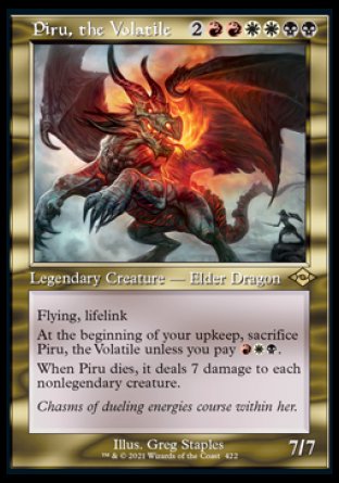 (422) Magic The Gathering Modern Horizons 2: Extras Single: Piru, the Volatile (V.2)  Rare
