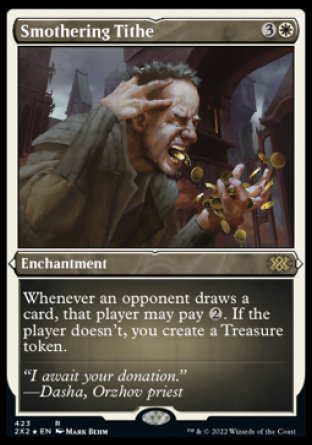 (423) Magic The Gathering Double Masters 2022: Extras Single: Smothering Tithe (V.2)  Rare