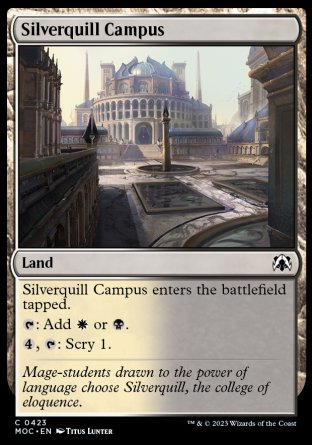 (423) Magic The Gathering Commander: March of the Machine Single: Silverquill Campus  Common