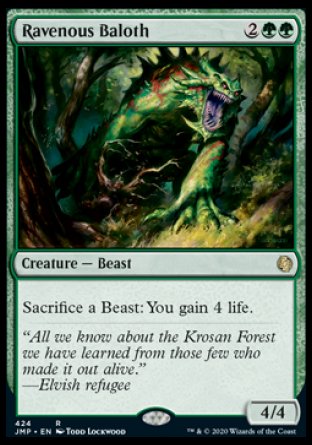 (424) Magic The Gathering Jumpstart Single: Ravenous Baloth  Rare