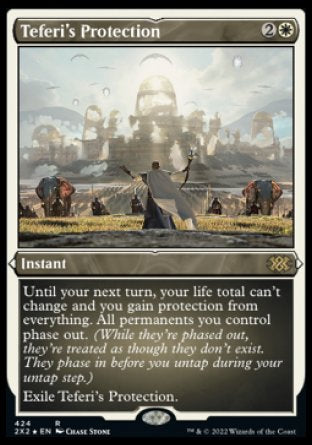 (424) Magic The Gathering Double Masters 2022: Extras Single: Teferi's Protection (V.2)  Rare
