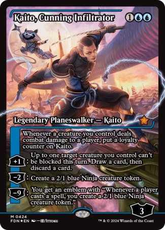 (424) Magic The Gathering Magic: The Gathering Foundations: Extras Single: Kaito, Cunning Infiltrator (V.3)  Mythic