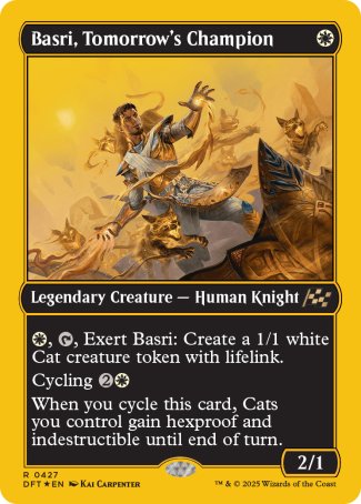 (427) Magic The Gathering Aetherdrift: First-Place Single: Basri, Tomorrow's Champion  Rare