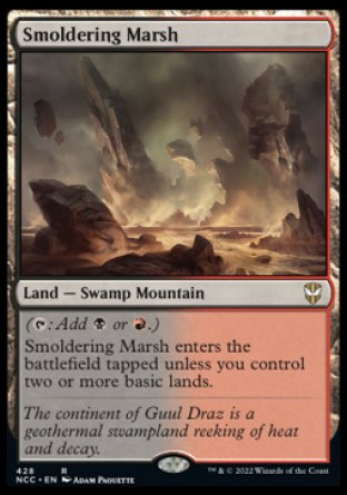(428) Magic The Gathering Commander: Streets of New Capenna Single: Smoldering Marsh  Rare