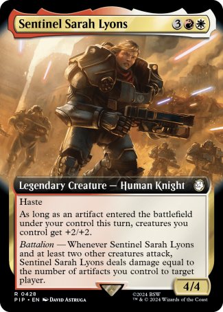 (428) Magic The Gathering Universes Beyond: Fallout: Extras Single: Sentinel Sarah Lyons (V.1)  Holo Rare