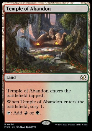 (430) Magic The Gathering Commander: March of the Machine Single: Temple of Abandon  Rare