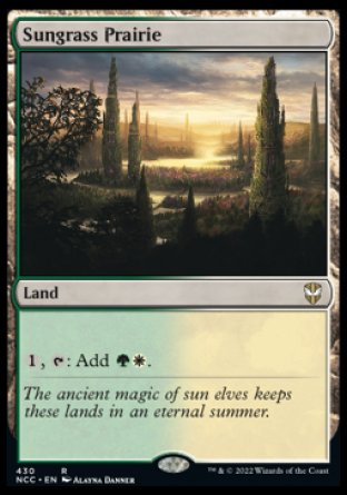 (430) Magic The Gathering Commander: Streets of New Capenna Single: Sungrass Prairie  Rare