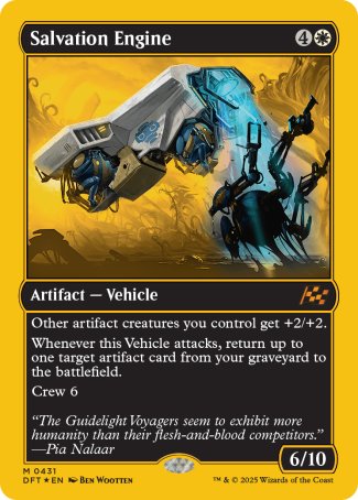 (431) Magic The Gathering Aetherdrift: First-Place Single: Salvation Engine (V.1)  Mythic