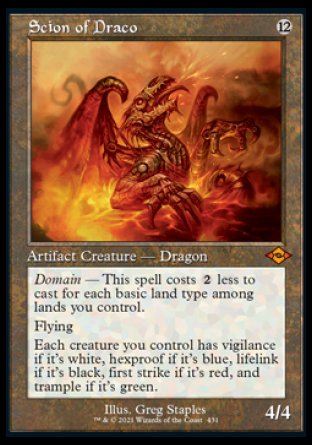 (431) Magic The Gathering Modern Horizons 2: Extras Single: Scion of Draco (V.2) Holo Mythic