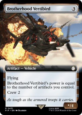 (431) Magic The Gathering Universes Beyond: Fallout: Extras Single: Brotherhood Vertibird (V.1)  Holo Rare