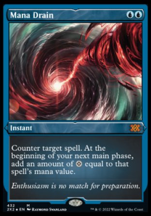 (432) Magic The Gathering Double Masters 2022: Extras Single: Mana Drain (V.2)  Mythic
