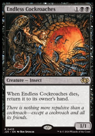 (433) Magic The Gathering Foundations Jumpstart Single: Endless Cockroaches  Rare