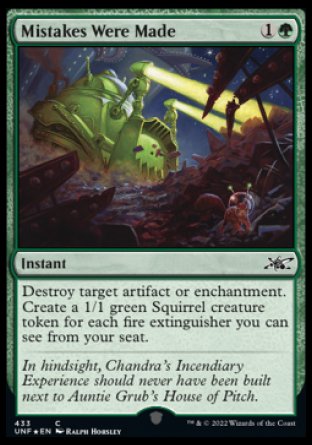(433) Magic The Gathering Unfinity: Extras Single: Mistakes Were Made Holo Common