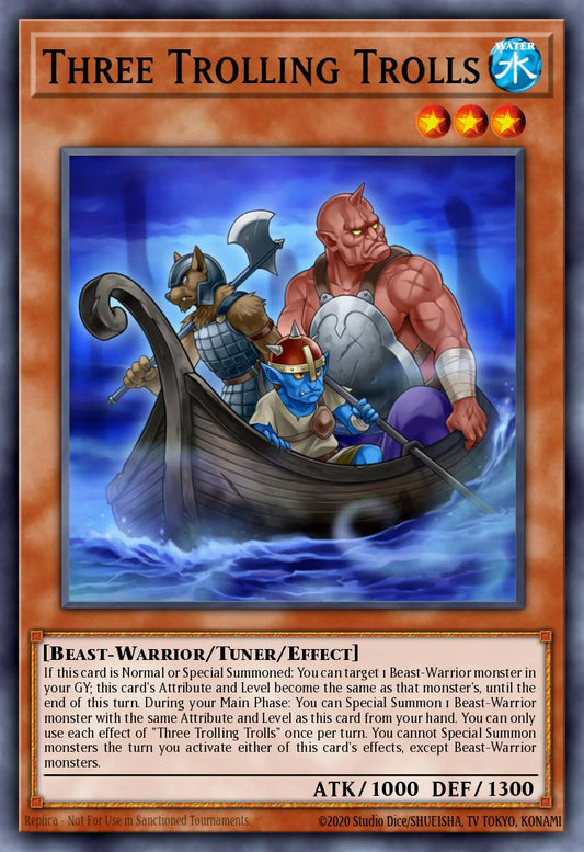 (015) YuGiOh TCG MP19: 2019 Gold Sarcophagus Tin Mega Pack Single: Three Trolling Trolls  Common