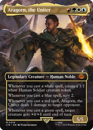 (434) Magic The Gathering The Lord of the Rings: Tales of Middle-earth: Extras Single: Aragorn, the Uniter (V.2)  Mythic