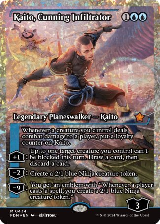 (434) Magic The Gathering Magic: The Gathering Foundations: Extras Single: Kaito, Cunning Infiltrator (V.4)  Mythic
