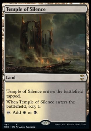 (435) Magic The Gathering Commander: Streets of New Capenna Single: Temple of Silence  Rare
