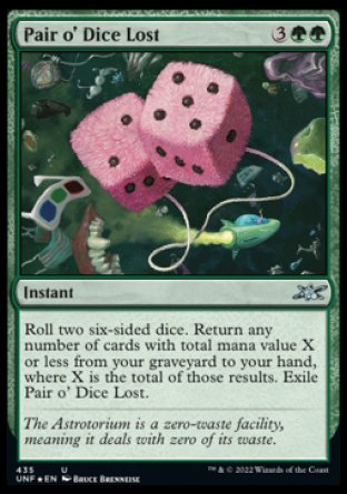 (435) Magic The Gathering Unfinity: Extras Single: Pair o' Dice Lost Holo Uncommon
