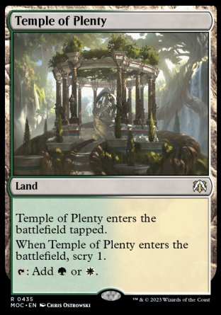 (435) Magic The Gathering Commander: March of the Machine Single: Temple of Plenty  Rare