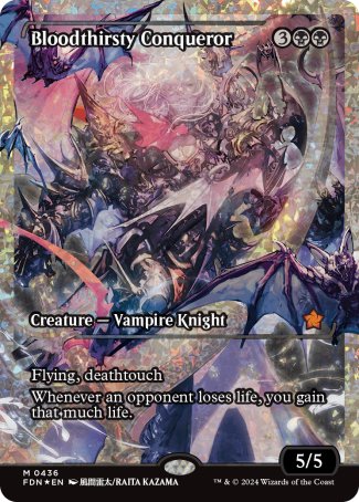 (436) Magic The Gathering Magic: The Gathering Foundations: Extras Single: Bloodthirsty Conqueror (V.4) Holo Mythic