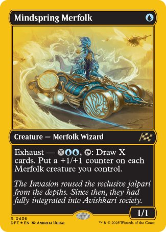 (436) Magic The Gathering Aetherdrift: First-Place Single: Mindspring Merfolk (V.1)  Rare