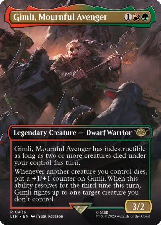 (436) Magic The Gathering The Lord of the Rings: Tales of Middle-earth: Extras Single: Gimli, Mournful Avenger (V.2) Holo Rare