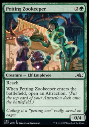 (436) Magic The Gathering Unfinity: Extras Single: Petting Zookeeper  Common
