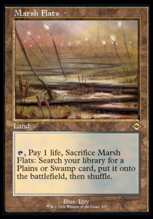 (437) Magic The Gathering Modern Horizons 2: Extras Single: Marsh Flats (V.1) Holo Rare