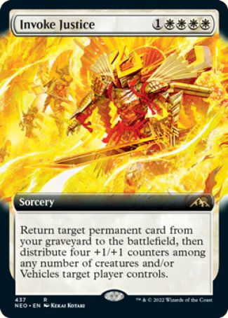(437) Magic The Gathering Kamigawa: Neon Dynasty: Extras Single: Invoke Justice (V.2)  Rare