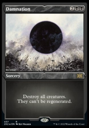 (437) Magic The Gathering Double Masters 2022: Extras Single: Damnation (V.2) Holo Rare
