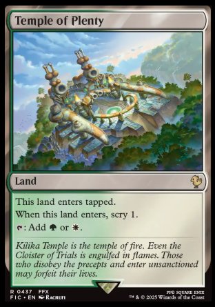 (437) Magic The Gathering Commander: Magic: The Gathering - FINAL FANTASY: Collector's Edition Single: Temple of Plenty Holo Rare
