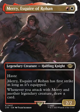 (437) Magic The Gathering The Lord of the Rings: Tales of Middle-earth: Extras Single: Merry, Esquire of Rohan (V.2) Holo Rare