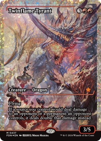 (437) Magic The Gathering Magic: The Gathering Foundations: Extras Single: Twinflame Tyrant (V.4) Holo Mythic
