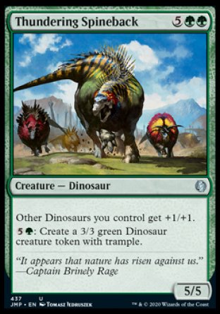(437) Magic The Gathering Jumpstart Single: Thundering Spineback  Uncommon