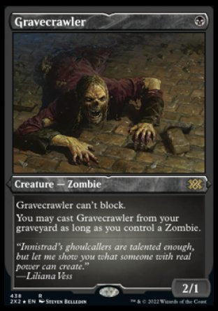(438) Magic The Gathering Double Masters 2022: Extras Single: Gravecrawler Holo Rare