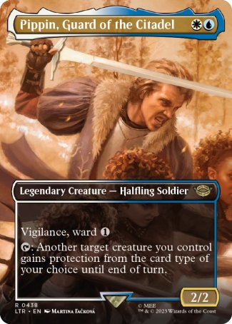 (438) Magic The Gathering The Lord of the Rings: Tales of Middle-earth: Extras Single: Pippin, Guard of the Citadel (V.2) Holo Rare