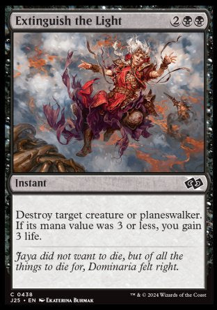 (438) Magic The Gathering Foundations Jumpstart Single: Extinguish the Light  Common