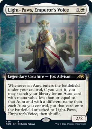 (439) Magic The Gathering Kamigawa: Neon Dynasty: Extras Single: Light-Paws, Emperor's Voice (V.2) Holo Rare