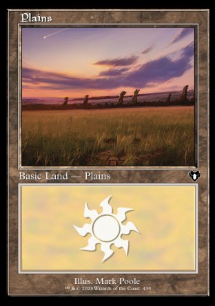 (439) Magic The Gathering Commander Masters: Extras Single: Plains (V.3) Holo Land