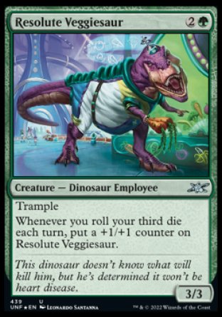 (439) Magic The Gathering Unfinity: Extras Single: Resolute Veggiesaur  Uncommon