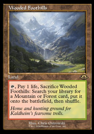 (441) Magic The Gathering Modern Horizons 3: Extras Single: Wooded Foothills (V.2)  Holo Rare