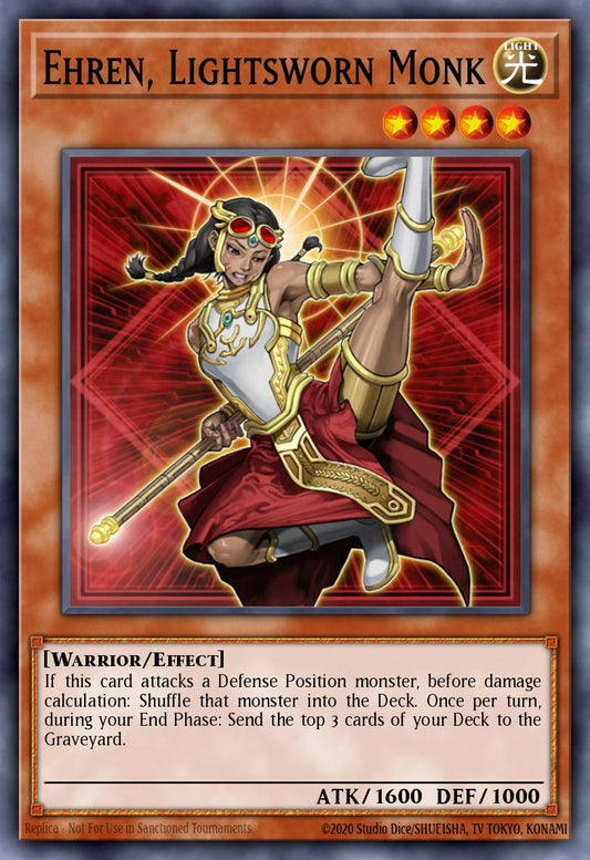 (082) YuGiOh TCG LODT: Light of Destruction Single: Ehren, Lightsworn Monk (V.2 - Secret Rare)  Secret Rare