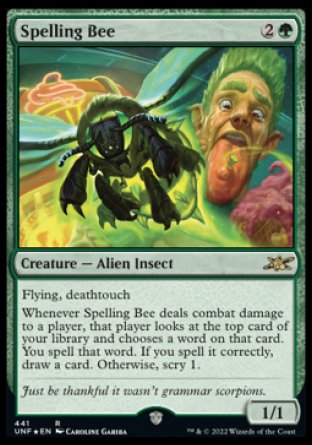 (441) Magic The Gathering Unfinity: Extras Single: Spelling Bee Holo Rare