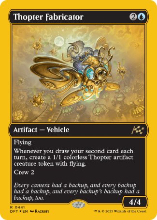 (441) Magic The Gathering Aetherdrift: First-Place Single: Thopter Fabricator (V.1)  Rare
