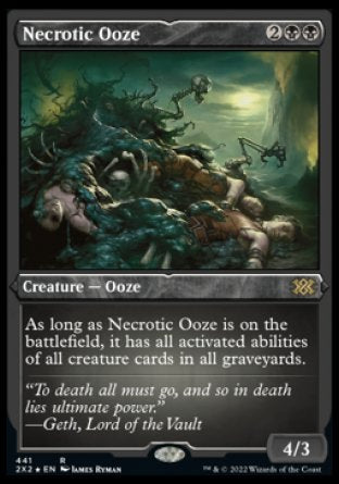 (441) Magic The Gathering Double Masters 2022: Extras Single: Necrotic Ooze Holo Rare
