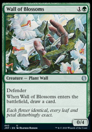 (442) Magic The Gathering Jumpstart Single: Wall of Blossoms Holo Uncommon